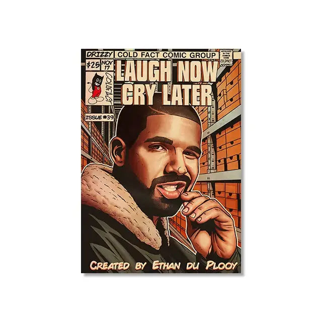DecorBites™ Retro Canvas Print: Hip Hop Singer Album Cover