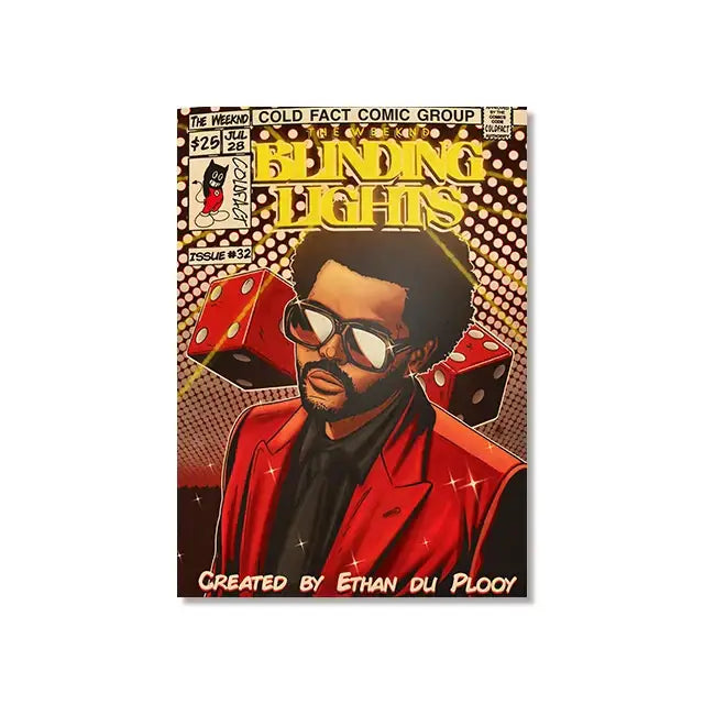 DecorBites™ Retro Canvas Print: Hip Hop Singer Album Cover