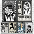 Black-and-white framed retro cool girl posters featuring stylized anime artwork and bold typography for home decor