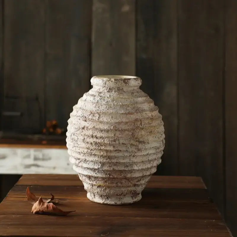 DecorBites™ Retro Handmade Clay Vase 21.5CM Home Decor