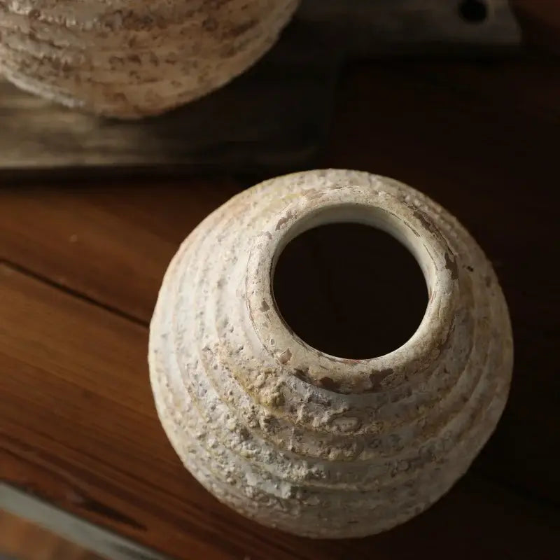DecorBites™ Retro Handmade Clay Vase 21.5CM Home Decor
