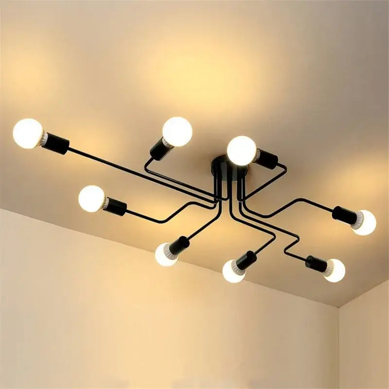 DecorBites™ Retro Industrial Wrought Iron Ceiling Light