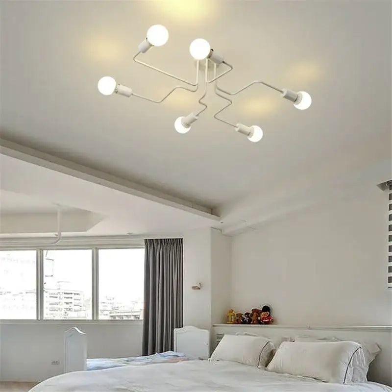 DecorBites™ Retro Industrial Wrought Iron Ceiling Light