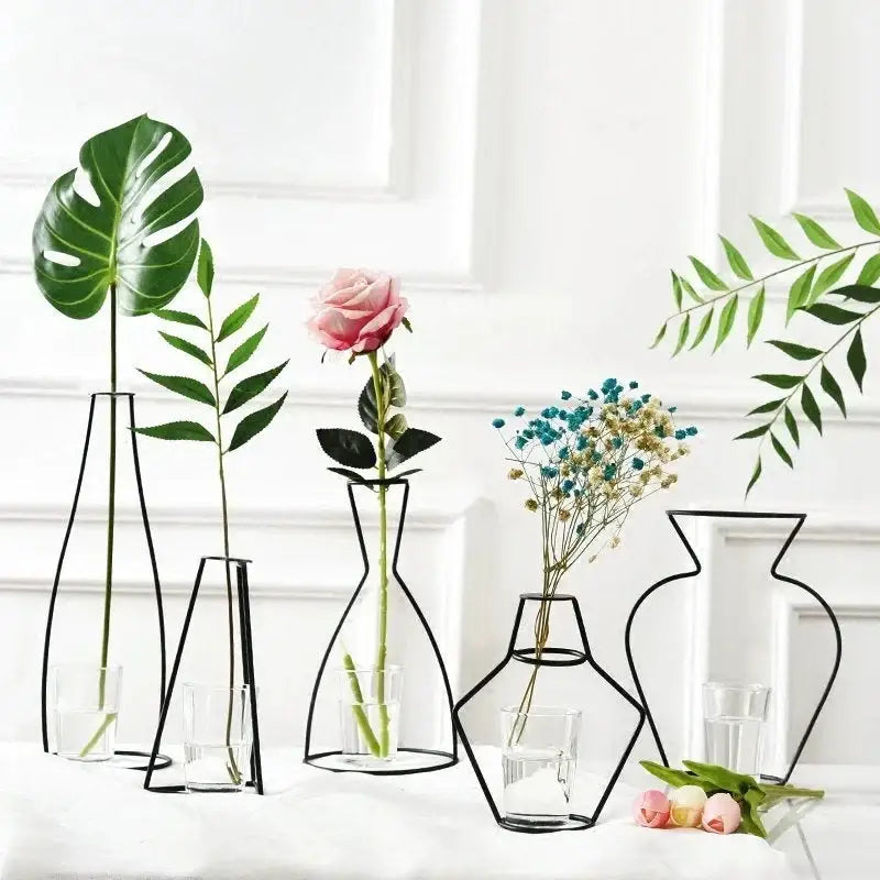 DecorBites™ Retro Iron Flower Vase for Home and Garden