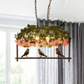 DecorBites™ Retro Metal Birdcage Ceiling Light with Flower Decor - Brass Finish, 2/3/4 Heads - Perfect for Restaurants and Islands