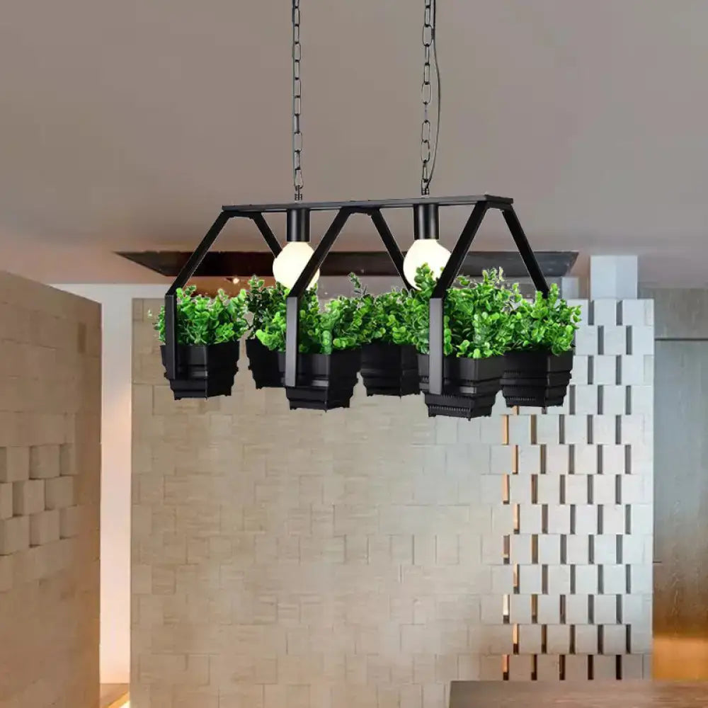 DecorBites™ Retro Metal Island Ceiling Light with Black/White 2 Lights - Perfect for Restaurants