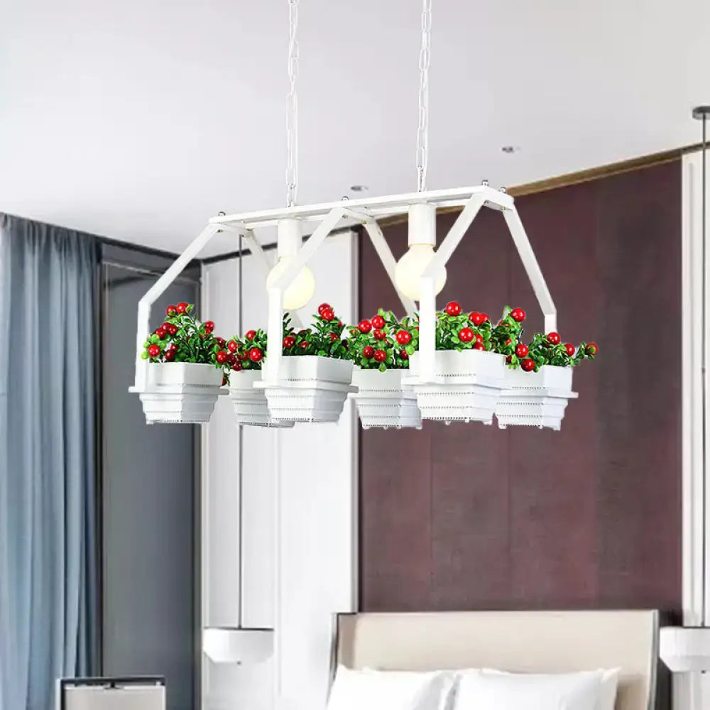 DecorBites™ Retro Metal Island Ceiling Light with Black/White 2 Lights - Perfect for Restaurants