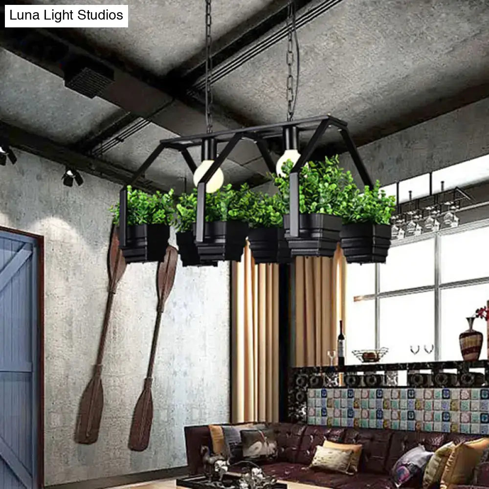 DecorBites™ Retro Metal Island Ceiling Light with Black/White 2 Lights - Perfect for Restaurants