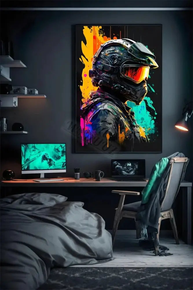 DecorBites™ Retro Monkey Gaming Room Wall Art Poster