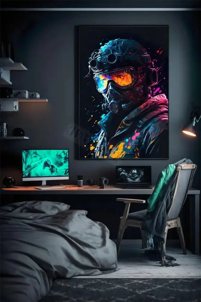 DecorBites™ Retro Monkey Gaming Room Wall Art Poster