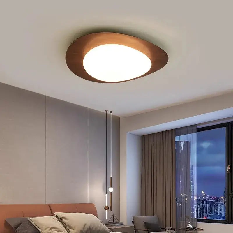 DecorBites™ Retro-Style Walnut Acrylic Ceiling Light