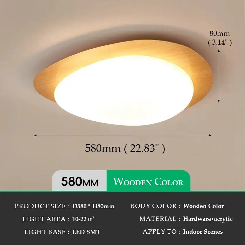 DecorBites™ Retro-Style Walnut Acrylic Ceiling Light