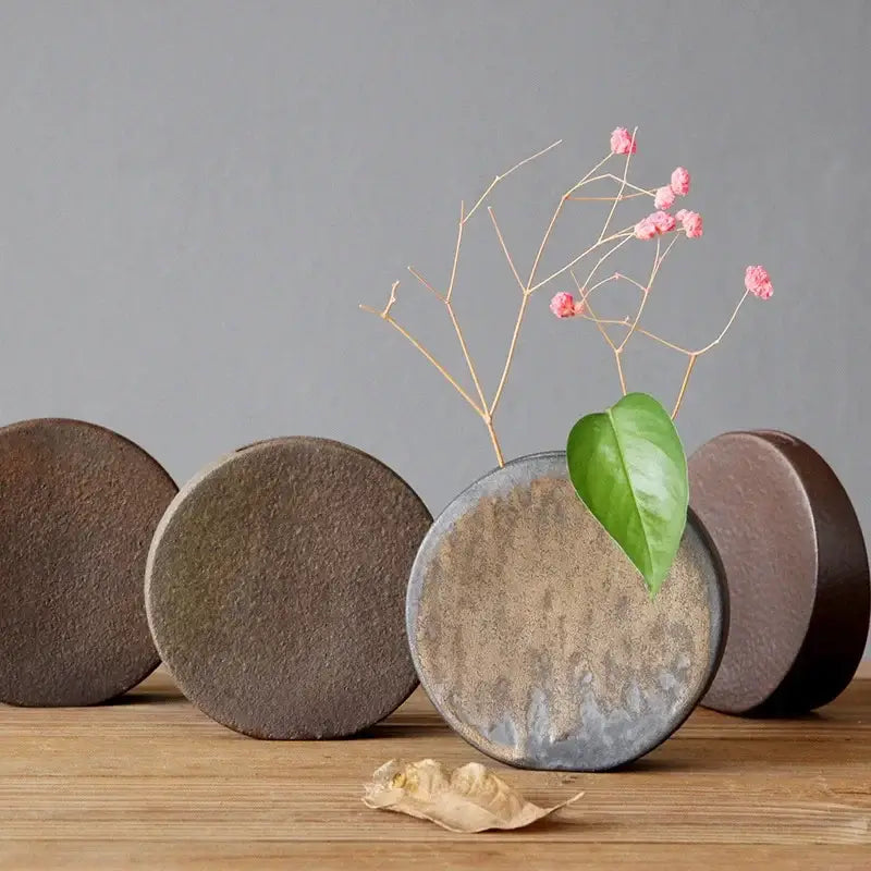DecorBites™ Retro Zen Flower Pottery Vase Ornaments