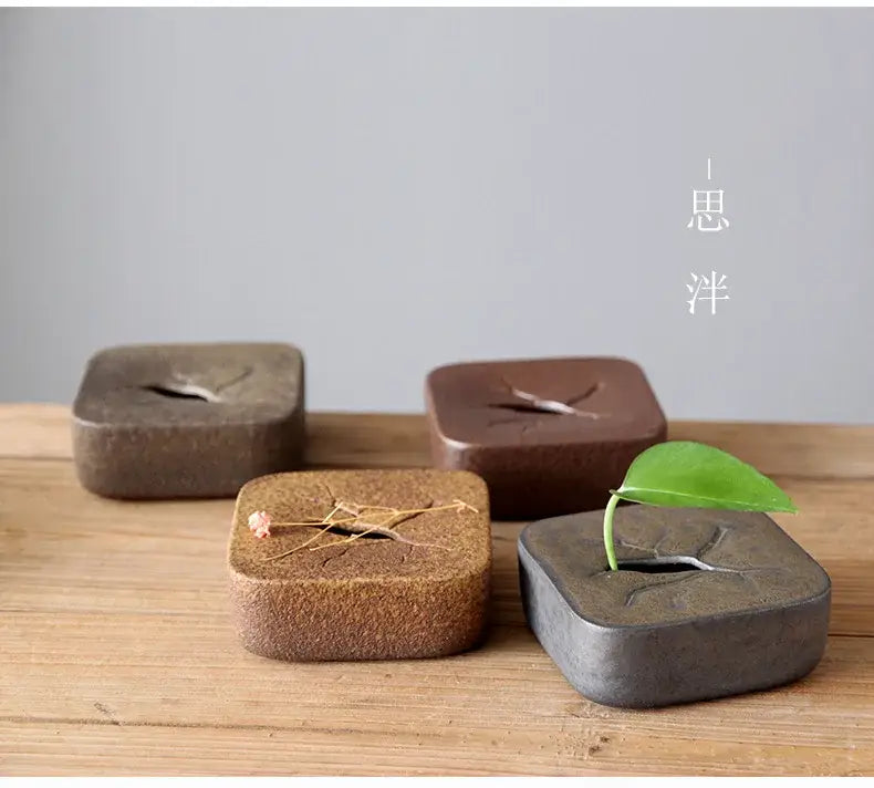 DecorBites™ Retro Zen Flower Pottery Vase Ornaments