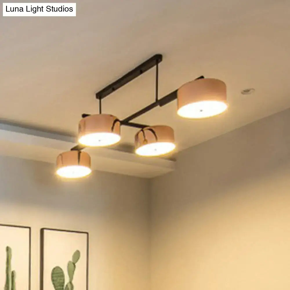 DecorBites™ Rose Gold Metal 4-Light Pendant Island Fixture for Minimalist Dining Room