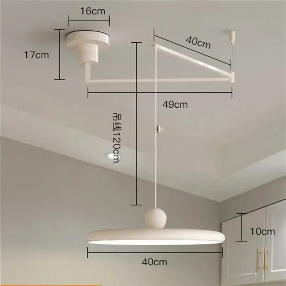 DecorBites™ Rotatable Nordic LED Pendant Light - Cream Iron Chandelier