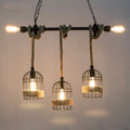 DecorBites™ Rustic 5-Light Black Birdcage Island Pendant for Dining Rooms