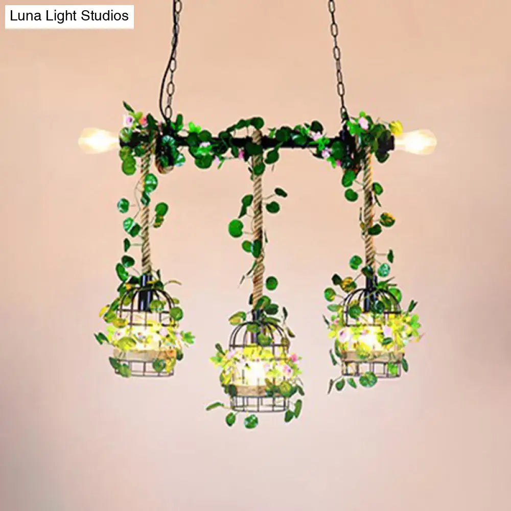 DecorBites™ Rustic Black Metal Island Pendant Light for Restaurants