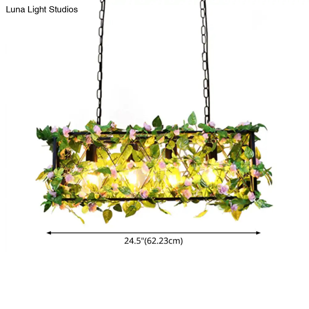 DecorBites™ Rustic Black Metal Island Pendant Light for Restaurants