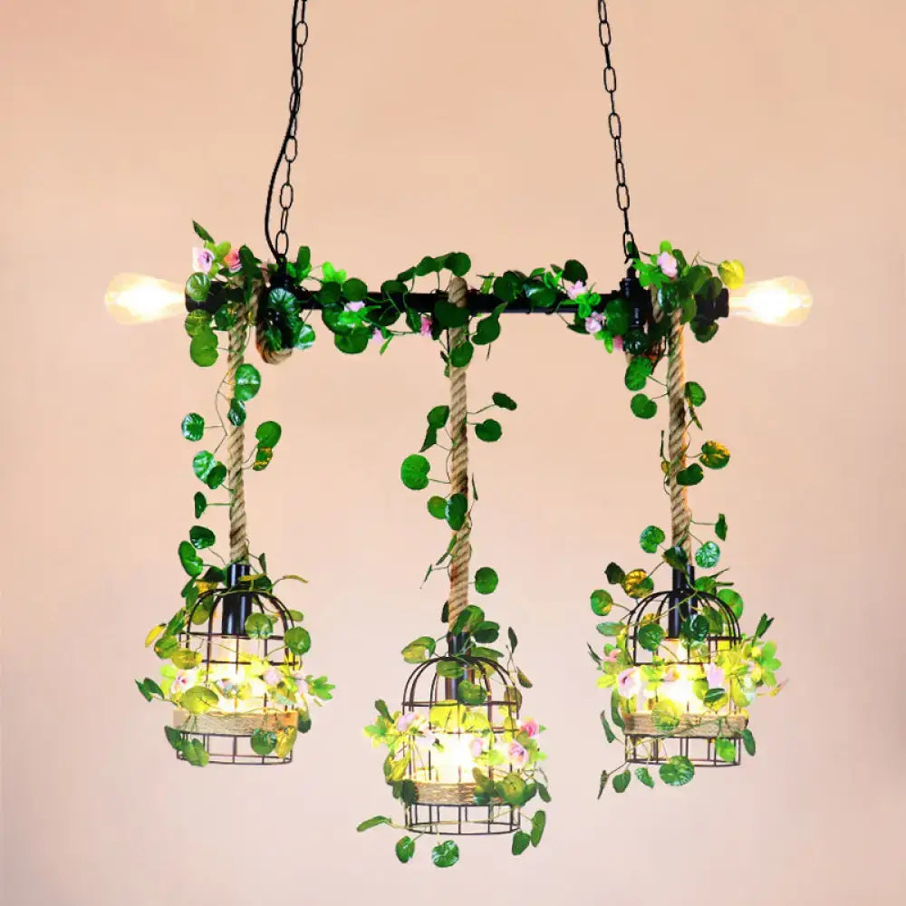 DecorBites™ Rustic Black Metal Island Pendant Light for Restaurants