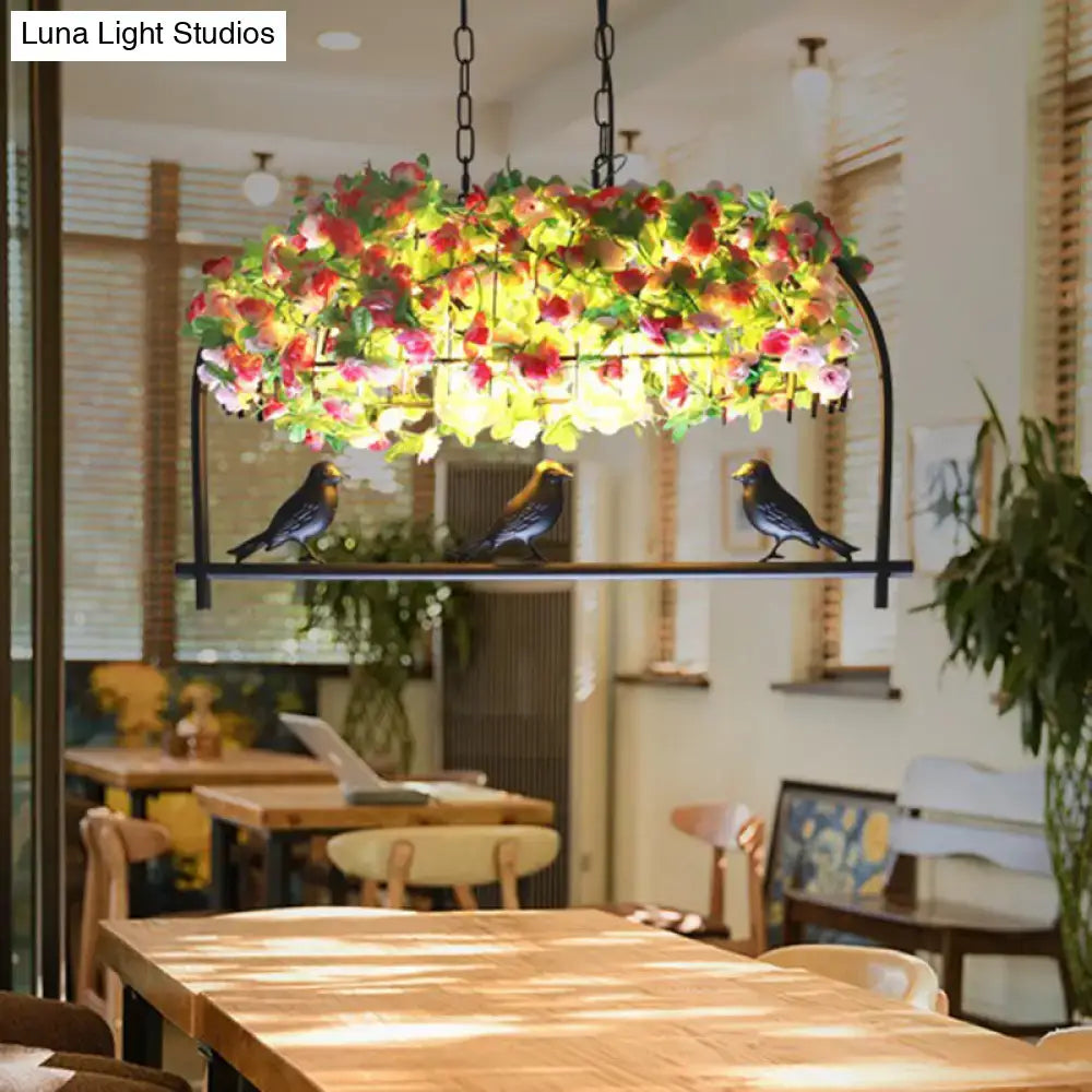 DecorBites™ Rustic Black Metal Island Pendant Light for Restaurants