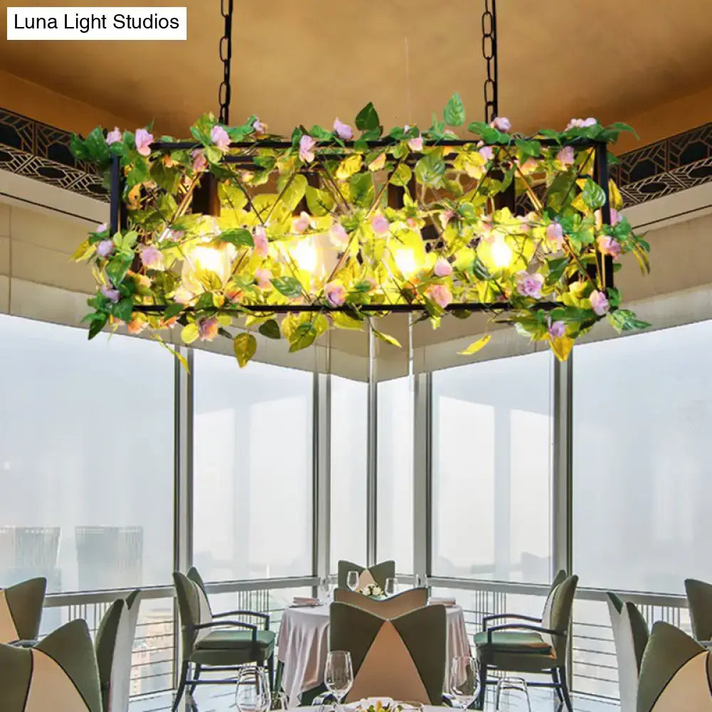 DecorBites™ Rustic Black Metal Island Pendant Light for Restaurants