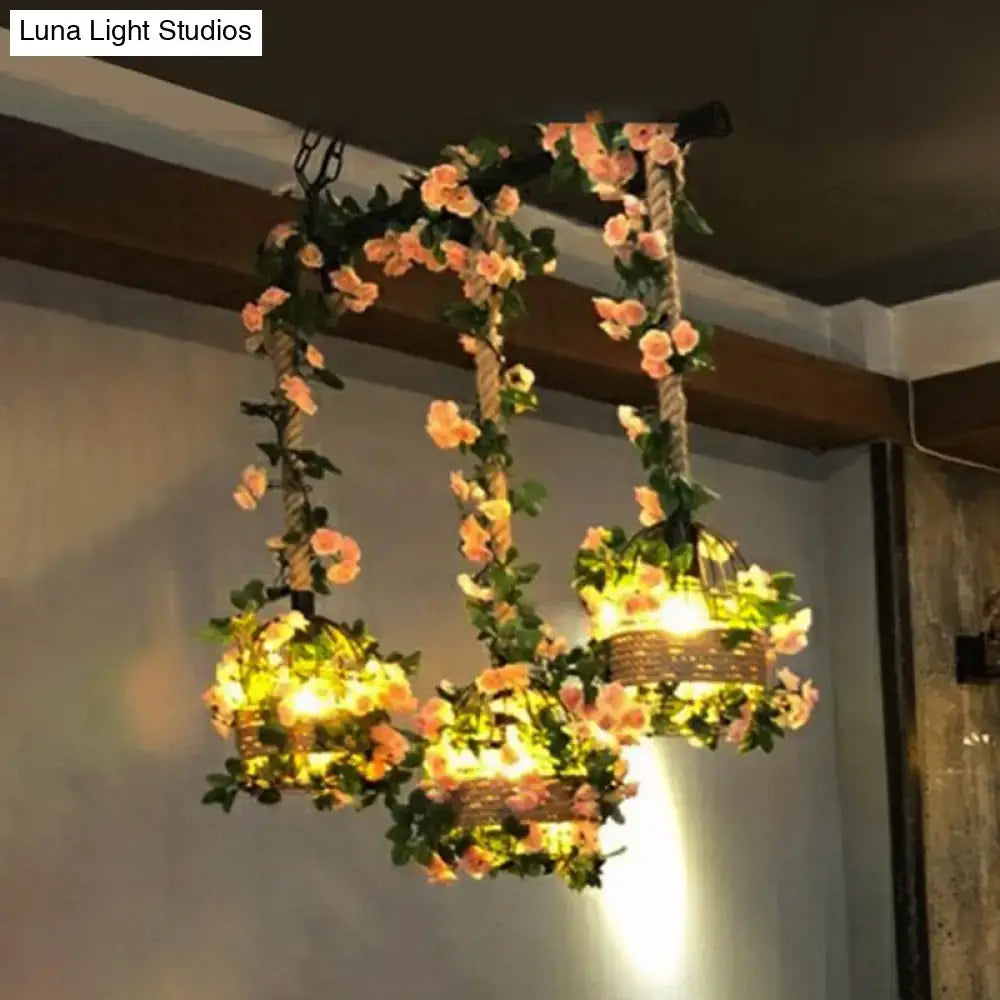 DecorBites™ Rustic Black Metal Island Pendant Light for Restaurants