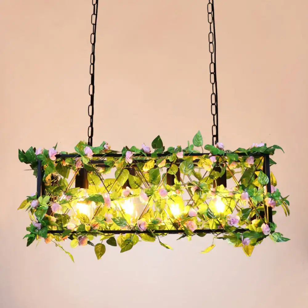 DecorBites™ Rustic Black Metal Island Pendant Light for Restaurants