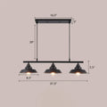 DecorBites™ Rustic Metal 3-Head Hanging Ceiling Light - Lid Shaped Bistro Island Lamp in Dark Coffee
