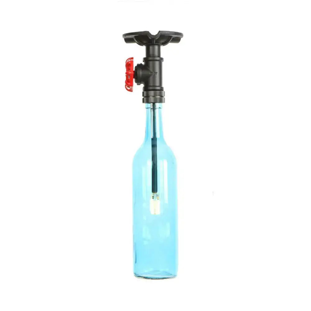 DecorBites™ Rustic Single Light Semi Flushmount with Glass Shade - Bottle Design