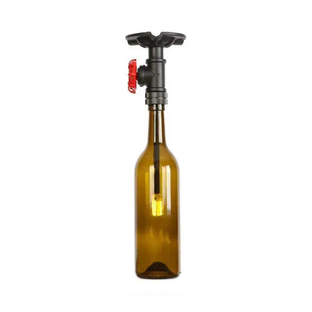 DecorBites™ Rustic Single Light Semi Flushmount with Glass Shade - Bottle Design