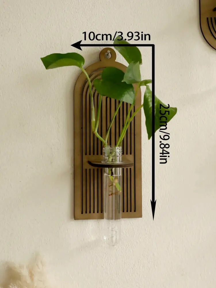 DecorBites™ Rustic Wood Wall Vase for Greenery
