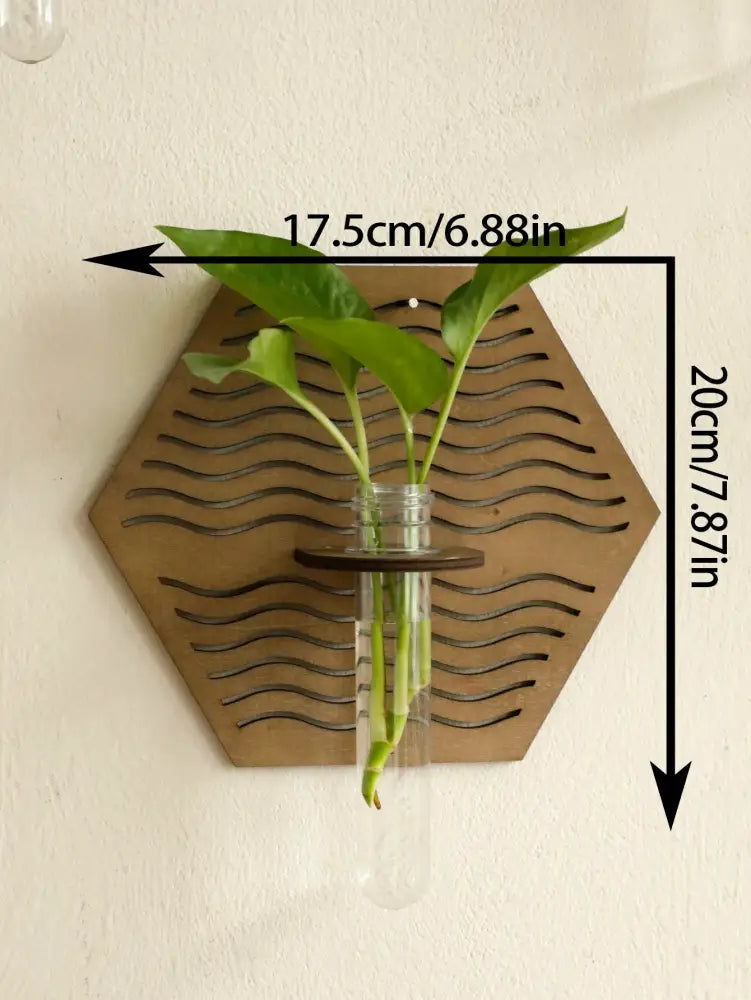 DecorBites™ Rustic Wood Wall Vase for Greenery