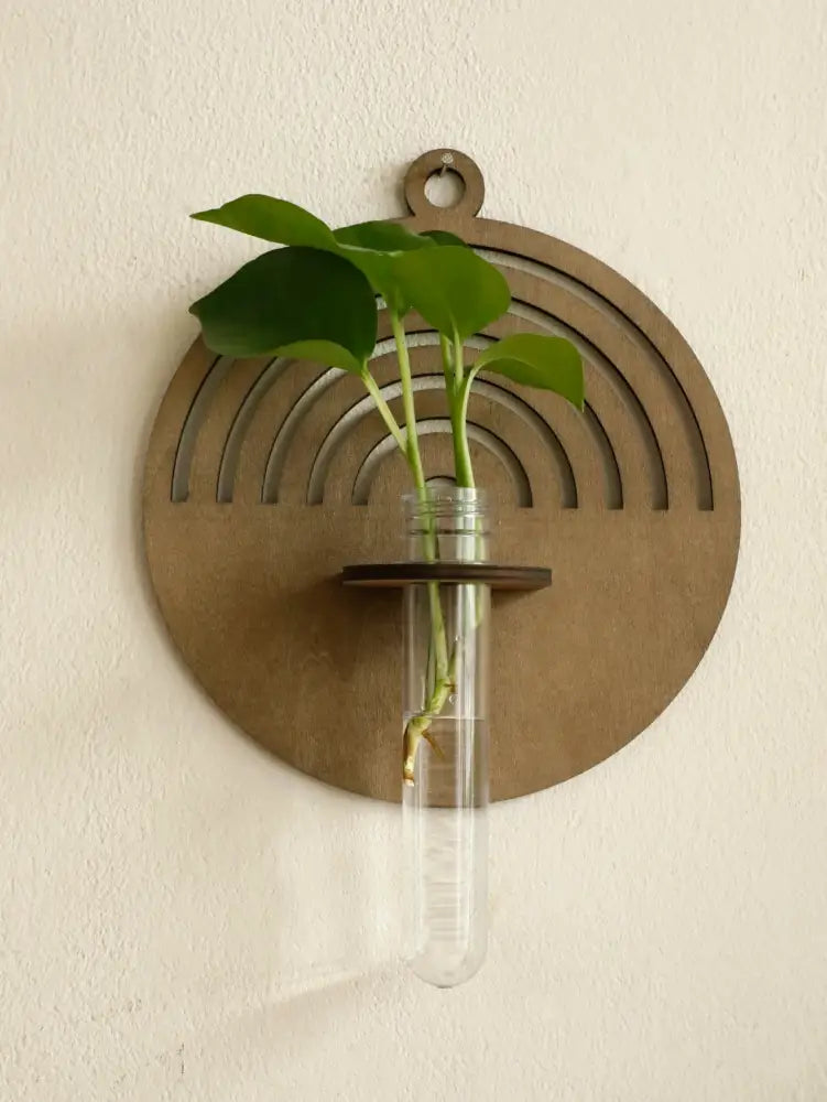 DecorBites™ Rustic Wood Wall Vase for Greenery