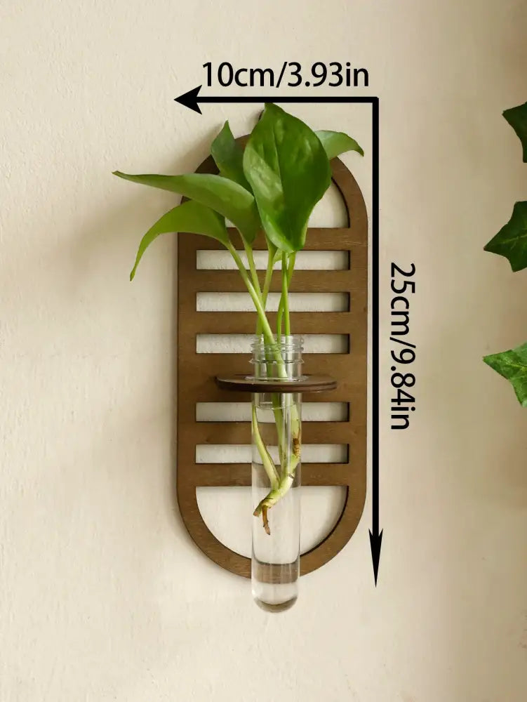 DecorBites™ Rustic Wood Wall Vase for Greenery