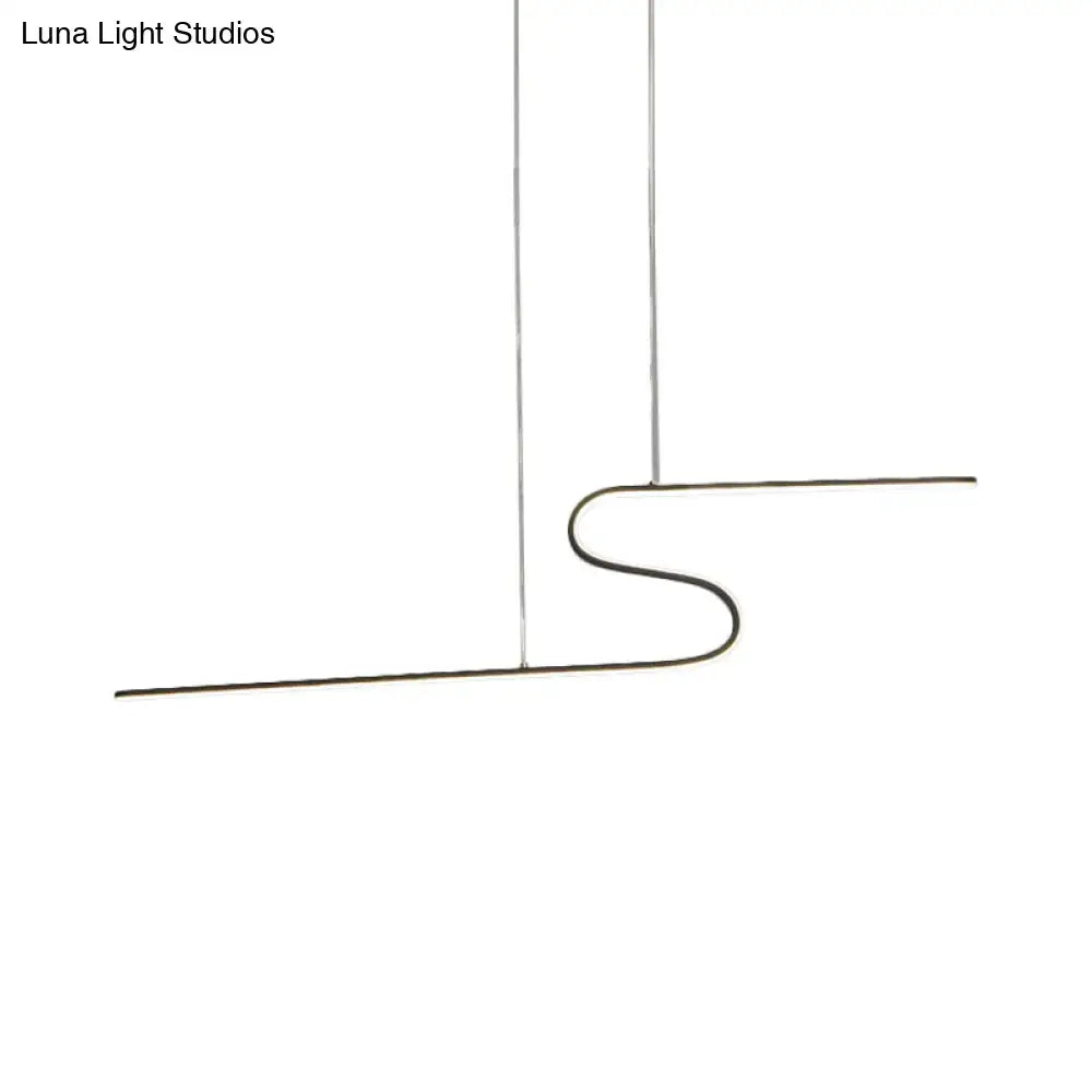 DecorBites™ S-Shape Island Pendant Metal Ceiling Lamp in Warm/White Light - Modern Design