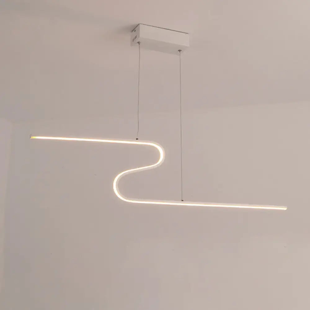 DecorBites™ S-Shape Island Pendant Metal Ceiling Lamp in Warm/White Light - Modern Design