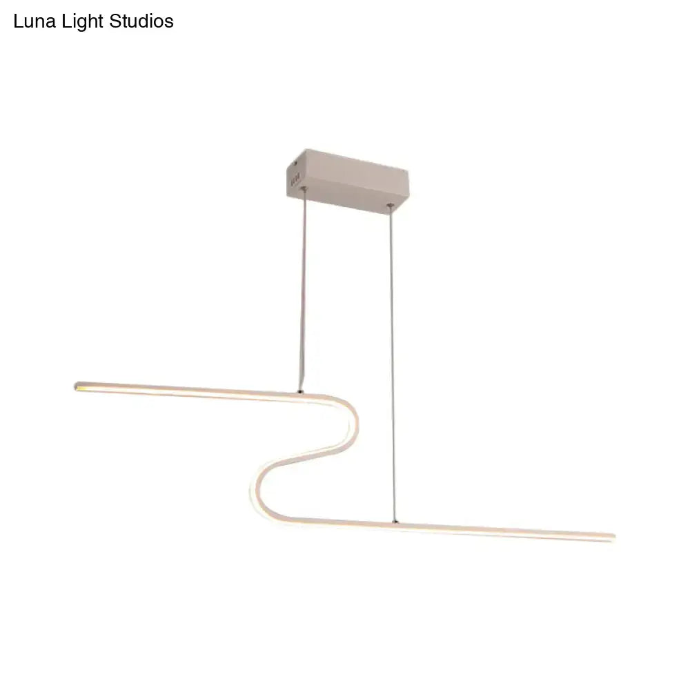 DecorBites™ S-Shape Island Pendant Metal Ceiling Lamp in Warm/White Light - Modern Design