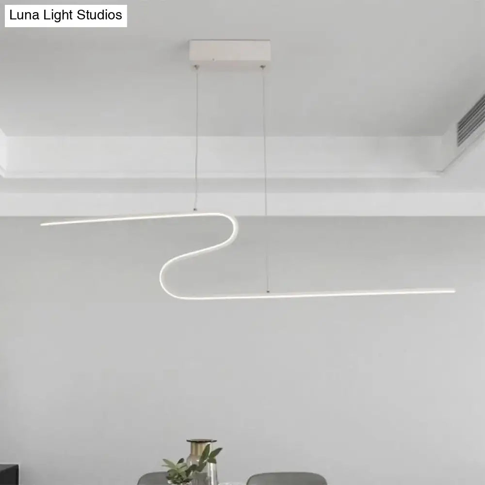 DecorBites™ S-Shape Island Pendant Metal Ceiling Lamp in Warm/White Light - Modern Design