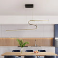 DecorBites™ S-Shape Island Pendant Metal Ceiling Lamp in Warm/White Light - Modern Design