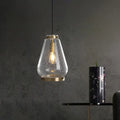 DecorBites™ Seeded Glass Pendant Light with Brass Rim - Perfect for Bedrooms