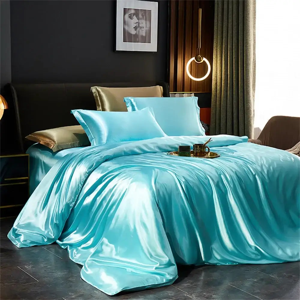 DecorBites™ Silk Bedding Set: Luxury Satin Sheets & Pillowcases