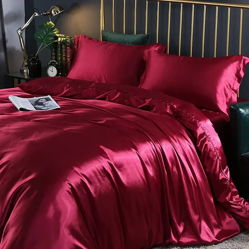 DecorBites™ Silk Bedding Set - Luxury Solid Color King/Queen/Twin