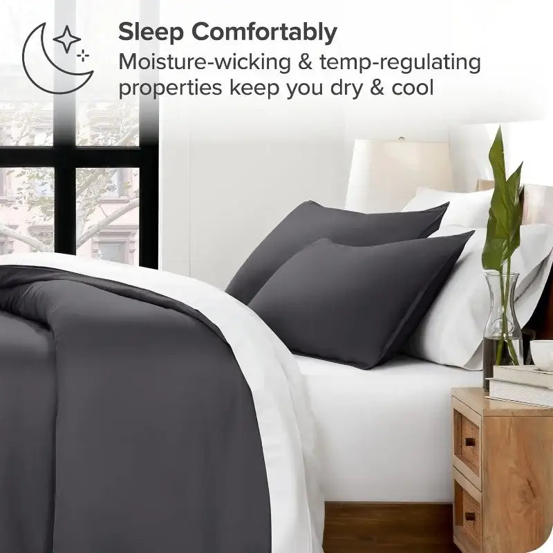DecorBites™ Silky Cooling Duvet Cover Set, 3pcs Full/Queen/King