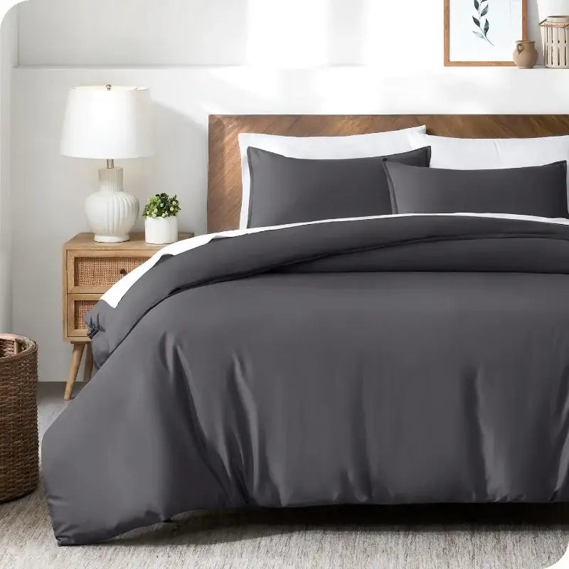 DecorBites™ Silky Cooling Duvet Cover Set, 3pcs Full/Queen/King