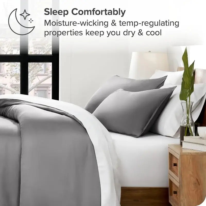 DecorBites™ Silky Cooling Duvet Cover Set, 3pcs Full/Queen/King