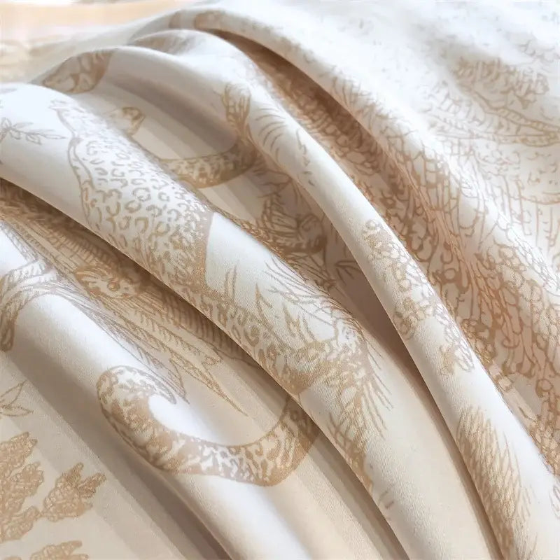 طقم شراشف سرير من ألياف الأوكالبتوس الحريرية DecorBites™ - نقشة فهد الغابة