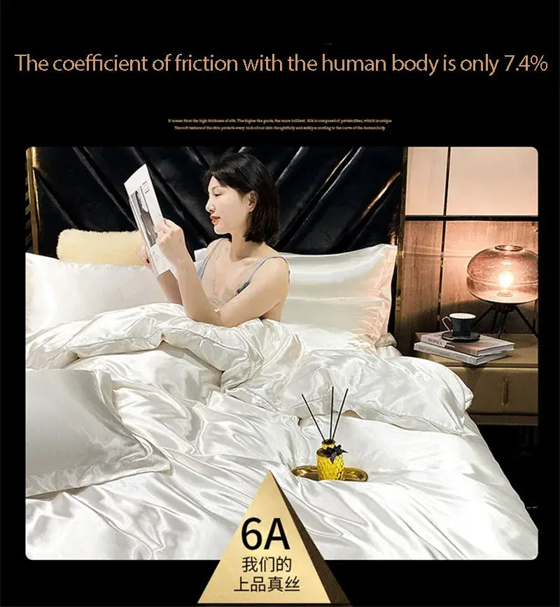 DecorBites™ Silky Mulberry Silk Bedding Set Queen/King Size