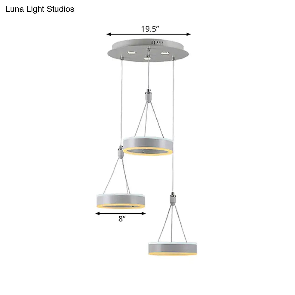 DecorBites™ Silver Minimalist Acrylic Pendant Cluster Ceiling Light - Elegant Dining Room Decoration
