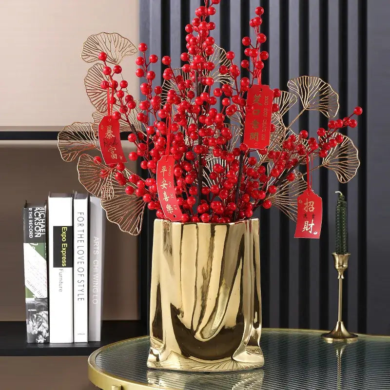 DecorBites™ Silver Ruffled Ceramic Flower Vase